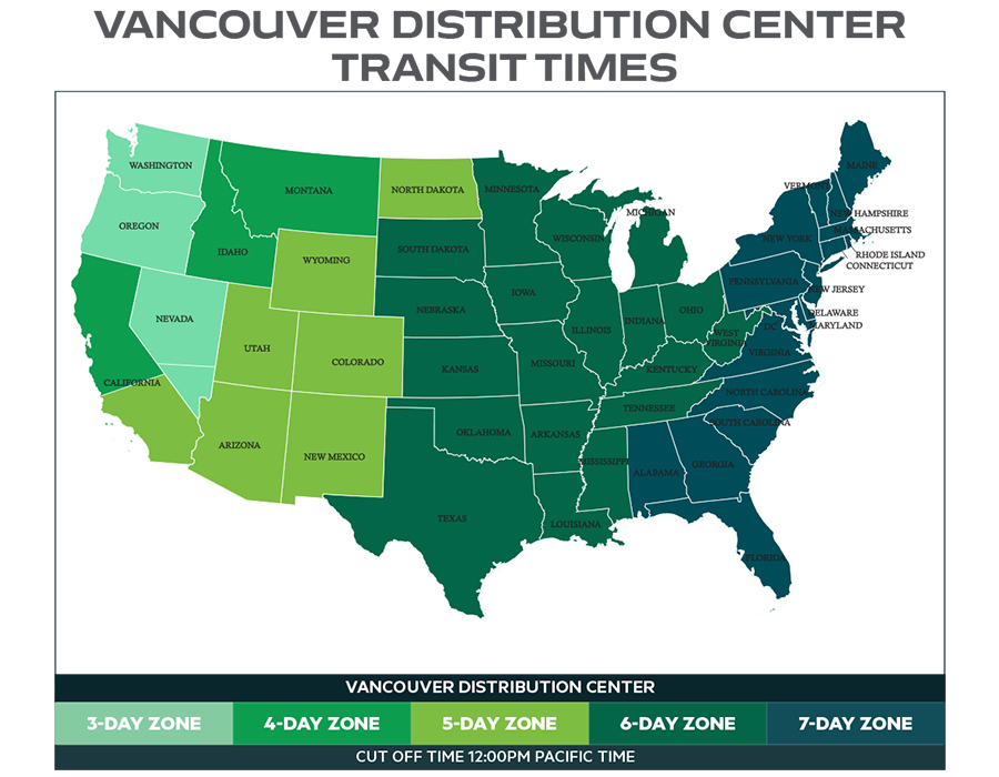 Vancouver Distribution map
